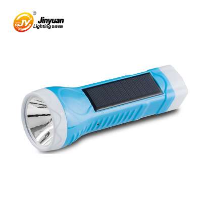 multifunctional rechargeable plastic body hand held solar flashlight led with end light